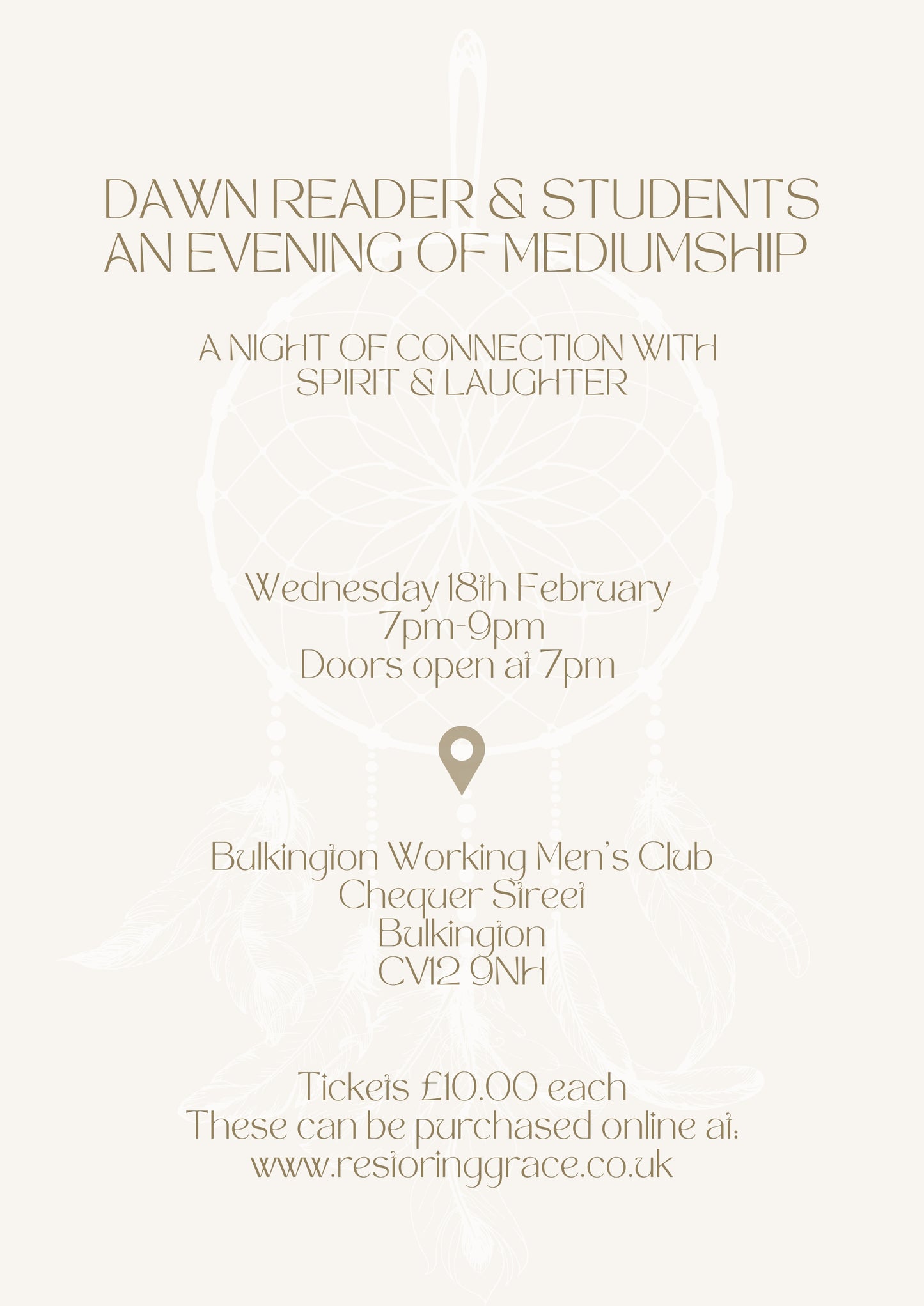 Wednesday 18th February - An Evening of Mediumship with Dawn & Students